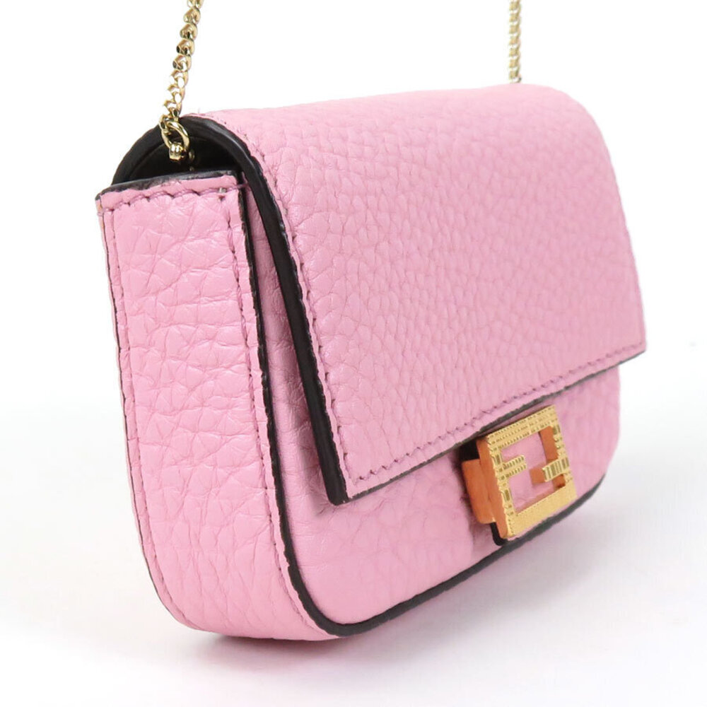 Fendi Perfume Case Pink Shoulder Baguette Leather Bag